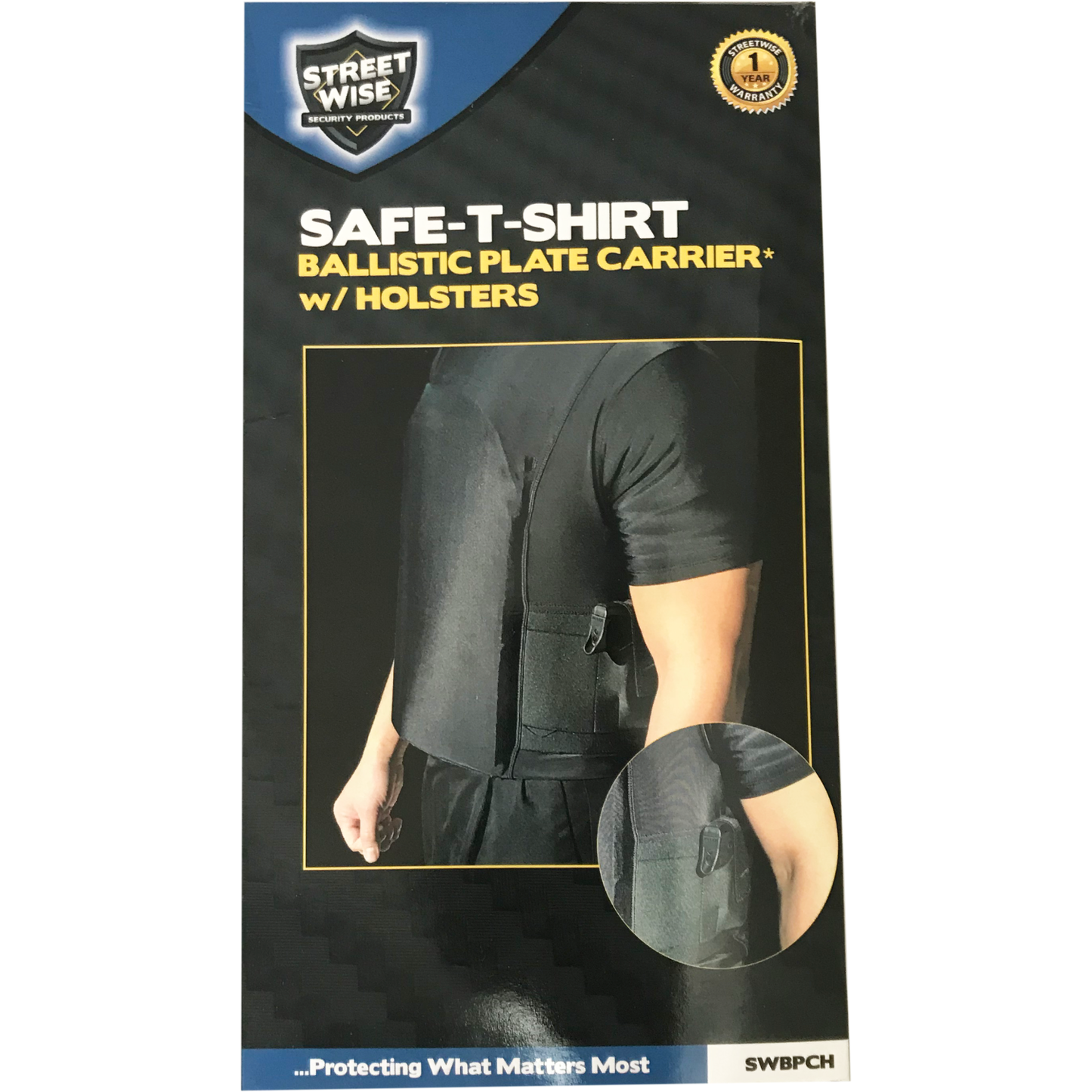 Streetwise Safe-T-Shirt Ballistic Plate Carrier w/ Holster L-3XL