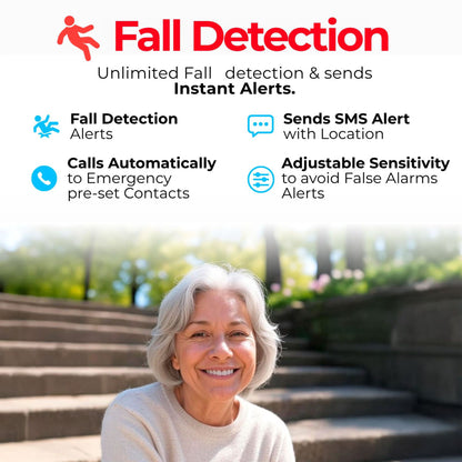 SecuLife Elderly Fall Detection, Smart Wristband, SOS Emergency calling, Caregiver GPS Tracker – Simple & Reliable Life Alert System for Seniors, easy to use app