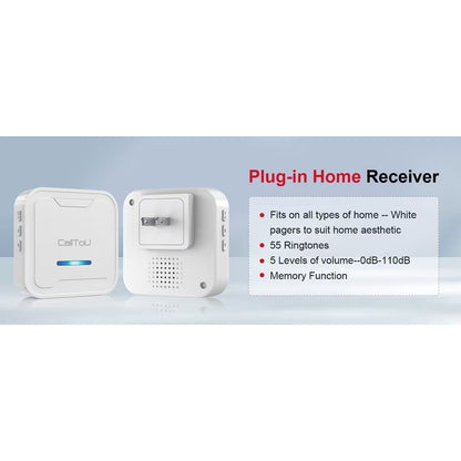 CallToU Wireless Caregiver Pager with SOS Call Buttons for Elderly, Medical Alert System 500FT