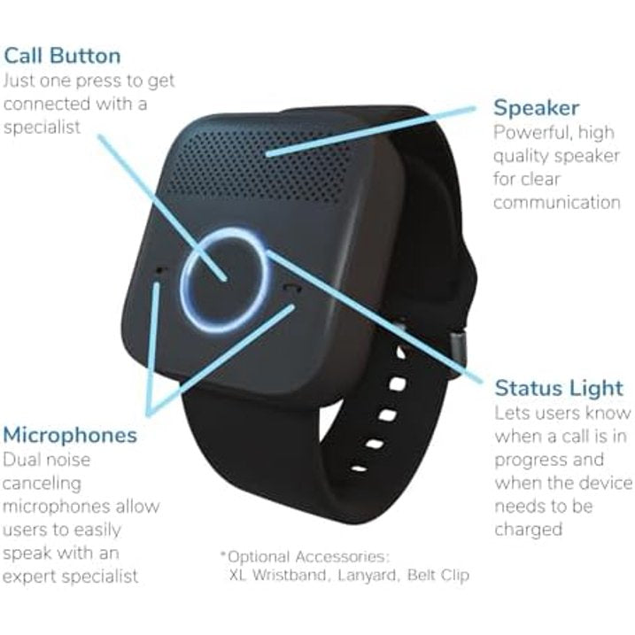 Safety+ 4G Medical Alert System for Seniors: Watch-Style, Fall Detection, 24/7 Monitor, WiFi Locate, SOS Button, Small, Lightweight, (Call to Activate)$$Sport & Recreation Other