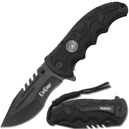 ElitEdge Marines Stainless Steel Pocket Knife 3.5" w/ Paracord