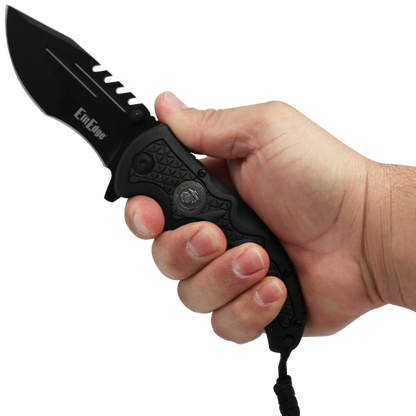ElitEdge Marines Stainless Steel Pocket Knife 3.5" w/ Paracord