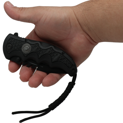 ElitEdge Marines Stainless Steel Pocket Knife 3.5" w/ Paracord