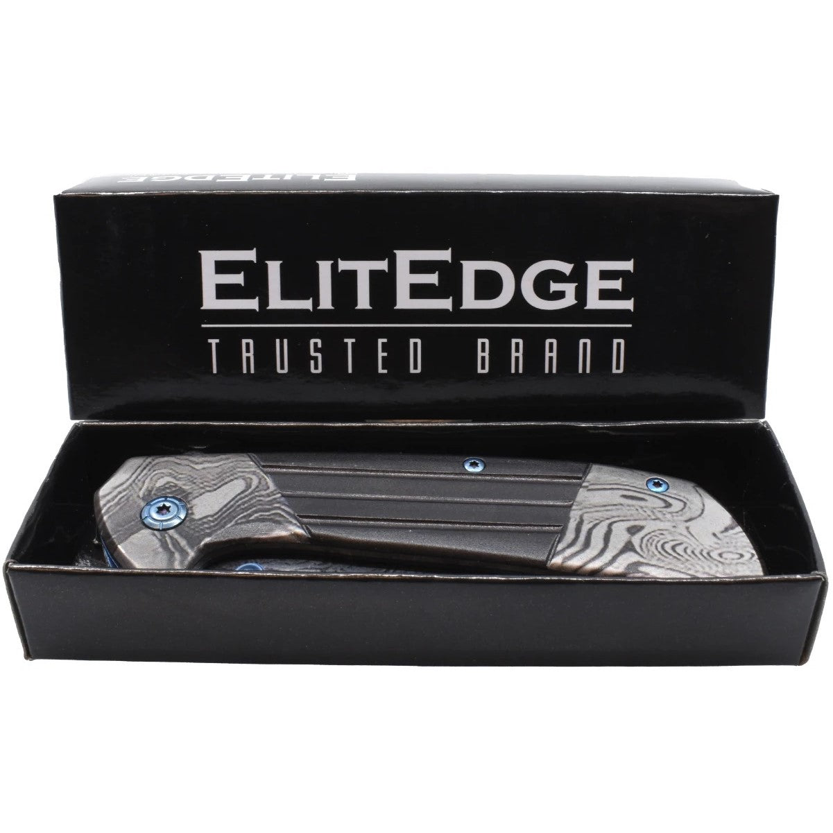 ElitEdge Titanium & Damascus Steel Folding Pocket Knife 3.5"