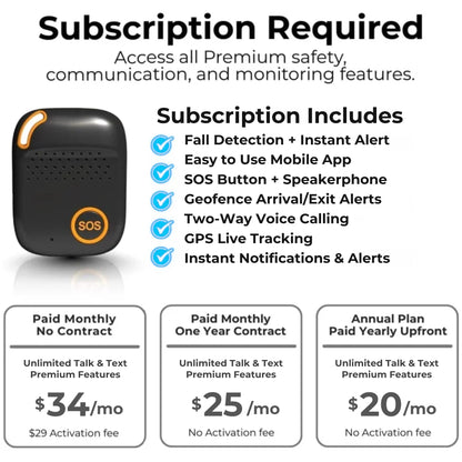 SecuLife GPS Tracker for Elderly with Fall Detection – Medical Alert System for Seniors with 24/7 Monitoring, Caregiver App, Lightweight, SOS Panic Button & Assistive Speakerphone for Personal Safety