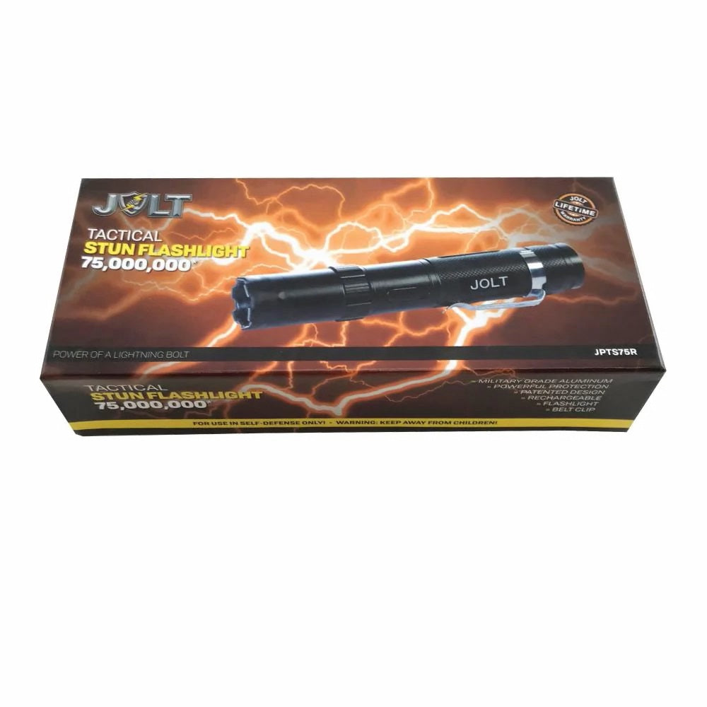 JOLT Police Tactical Rechargeable Stun Gun Flashlight 75M