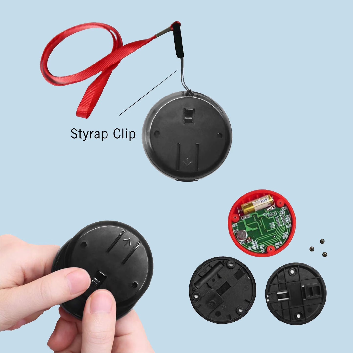 CallToU Caregiver Pager Wireless Call Bell Alert Button for Seniors Elderly Patients Black