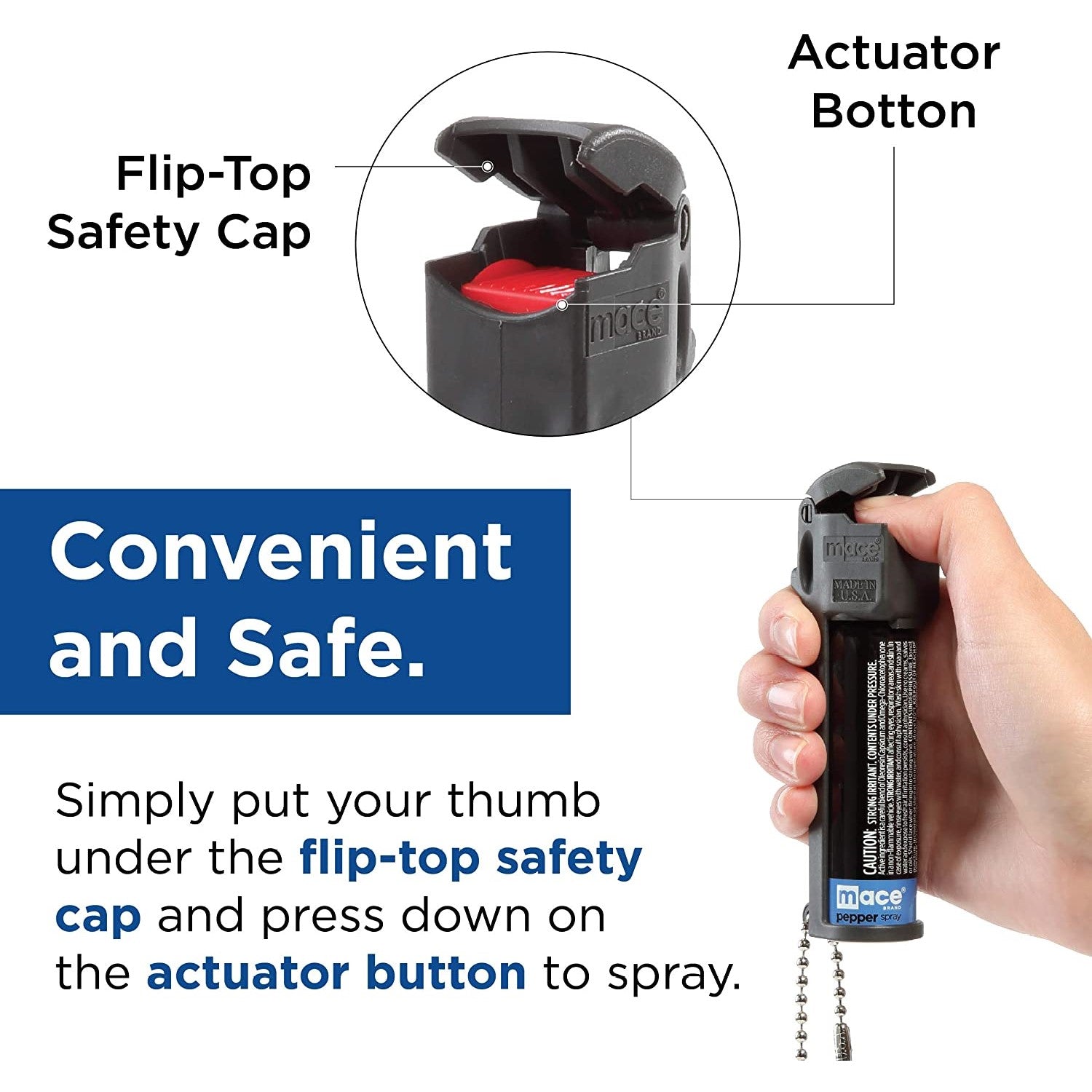 Mace Triple Action Personal Keychain Pepper Spray 18g