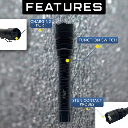 JOLT Rechargeable Police Stun Gun Flashlight 95M