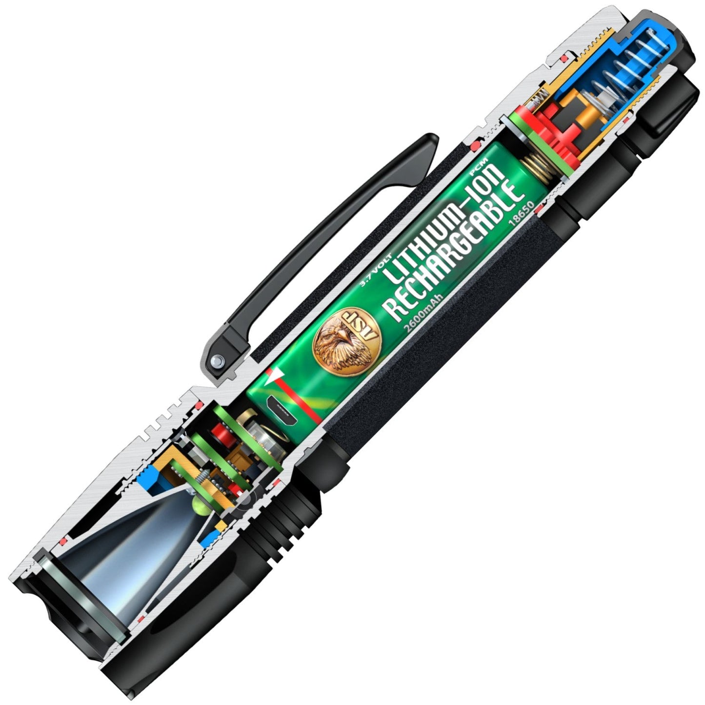 ASP Spectrum DF Police Duty Rechargeable LED Flashlight 300 Lm