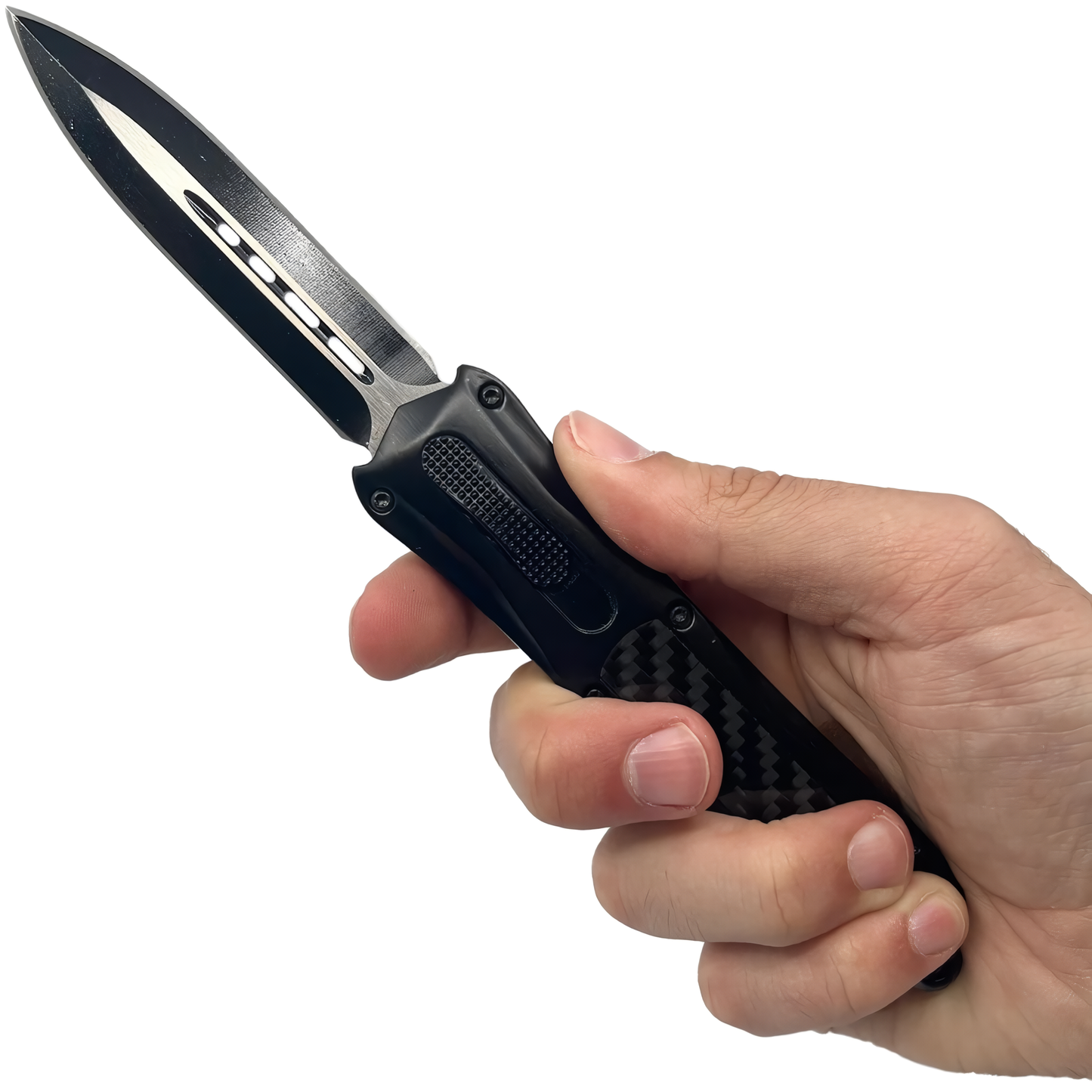 Armed Force Tactical Automatic OTF Dagger Knife w/ Molle Holster 3.25"