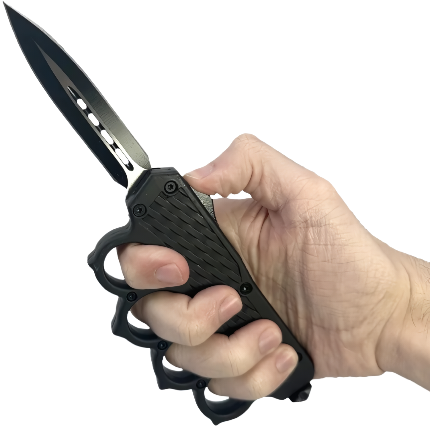 Armed Force Tactical Automatic OTF Knuckle Duster Trench Knife 3.25"