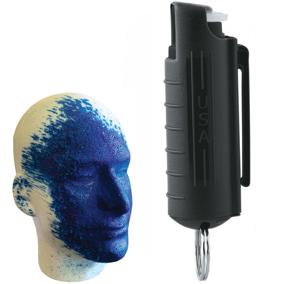 Eliminator Blue Heat Keychain Pepper Spray w/ Marking Dye
