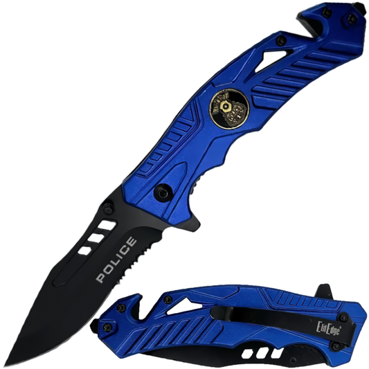 ElitEdge Police Spring Assisted Stainless Steel Pocket Knife 3.5"