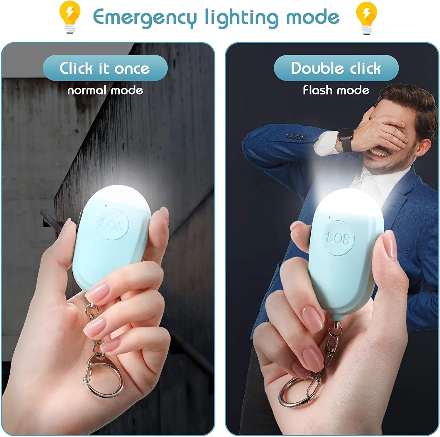 Crow Alert Rechargeable SOS LED Personal Panic Alarm 130dB