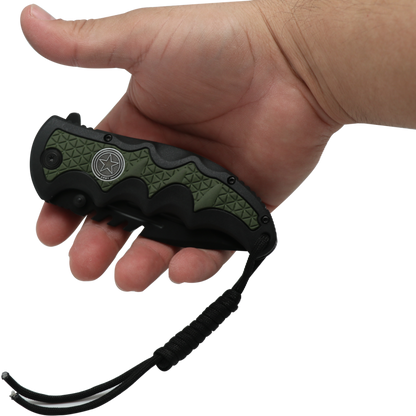 ElitEdge Army Stainless Steel Pocket Knife 3.5" w/ Paracord