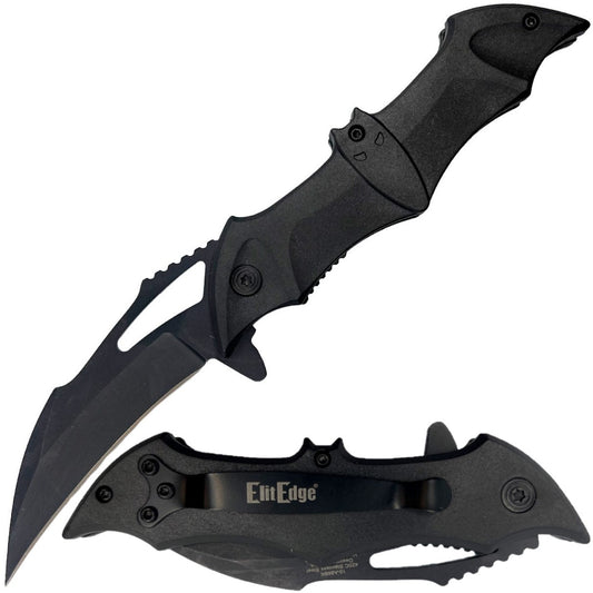 ElitEdge Bat Stainless Steel Folding Knife 3.75" w/ Pocket Clip