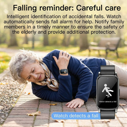 Fall Detection Smart Watch for Seniors, Medical Alert Watch with GPS Tracking, Dementia & Alzheimer's, 4G Safety