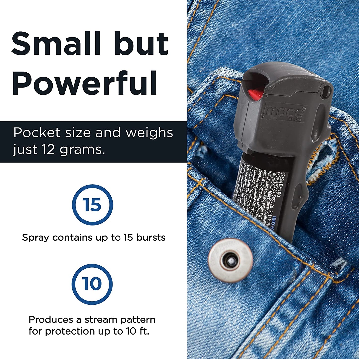 Mace Triple Action Pocket Keychain Pepper Spray 12g