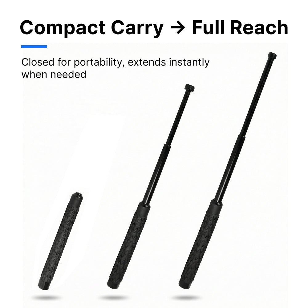 Police Force Tactical Expandable Solid Steel Baton 16"
