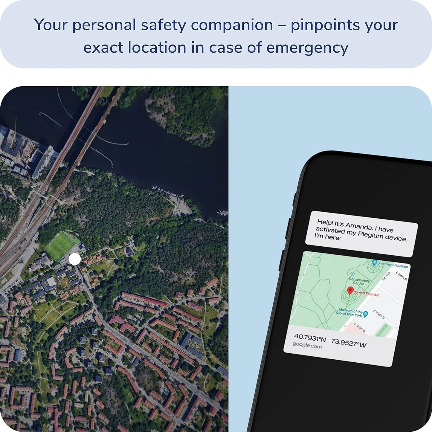Plegium Smart Emergency Button Personal Wearable GPS Tracker Panic Alarm