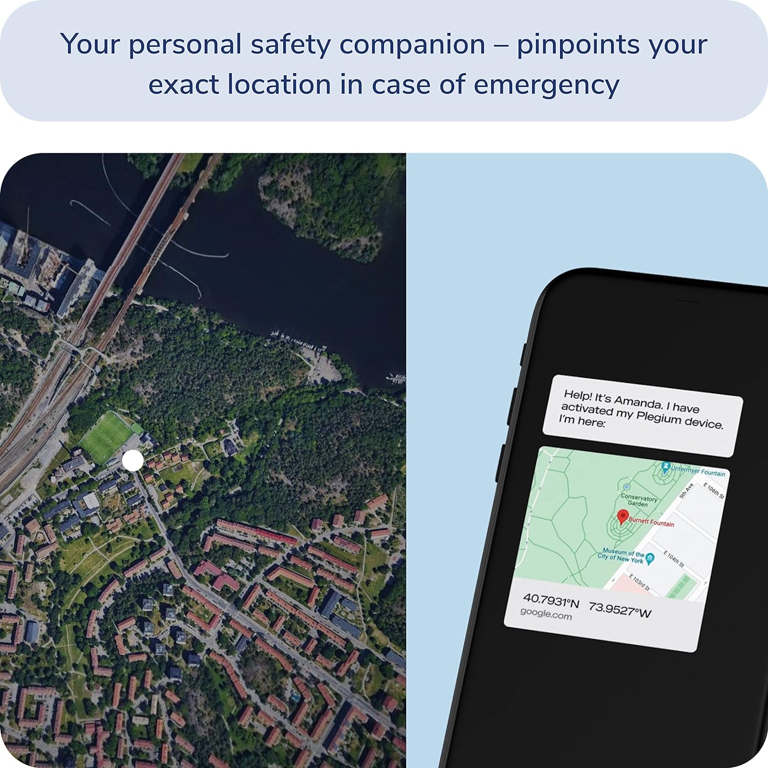 Plegium Smart Emergency Button Personal Wearable GPS Tracker Panic Alarm