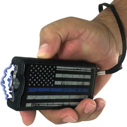 Police Force Tactical Blue Line Stun Gun w/ Braclet 9.1M