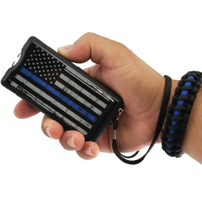 Police Force Tactical Blue Line Stun Gun w/ Braclet 9.1M