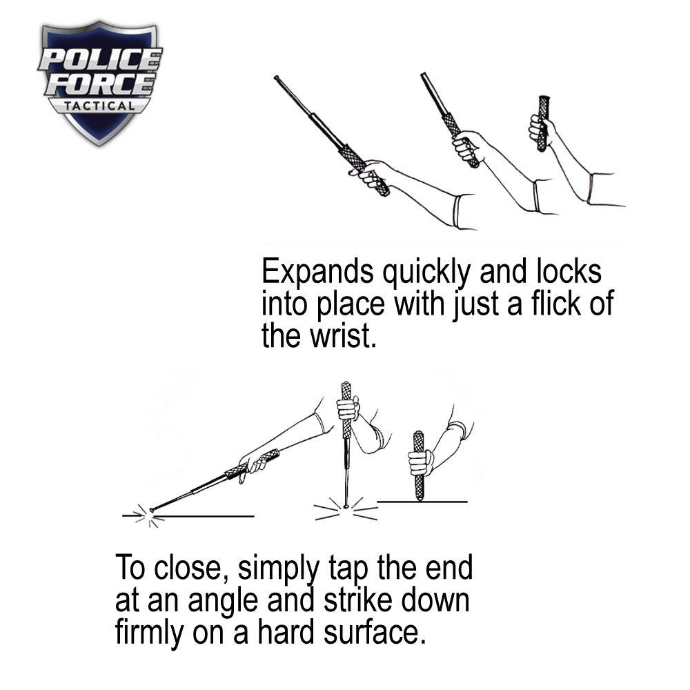 Police Force Tactical Expandable Steel Keychain Baton 12"
