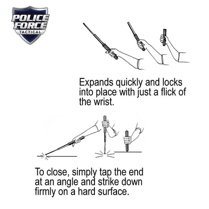 Police Force Tactical Expandable Steel Keychain Baton 12"