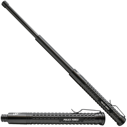 Police Force Tactical Push Button EZ Close Expandable Steel Baton 16"