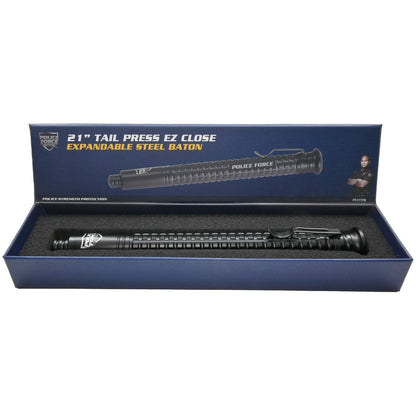 Police Force Tactical Push Button EZ Close Expandable Steel Baton 21"
