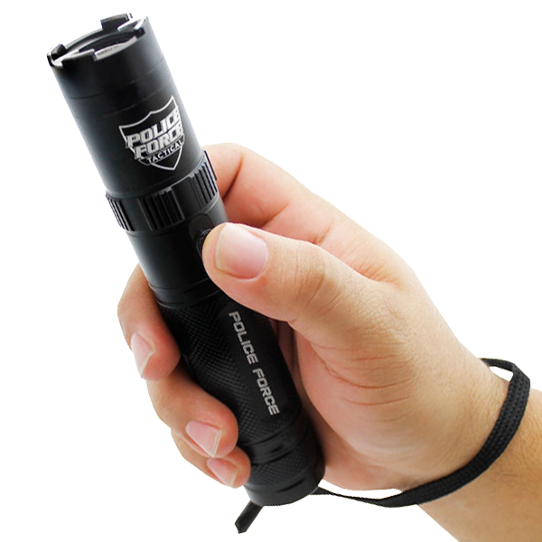 Police Force Tactical Rechargeable Stun Gun Flashlight 9.2M