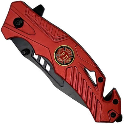 ElitEdge Firefighter Spring Assisted Stainless Steel Pocket Knife 3.5"