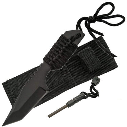 Rite Edge Outdoor Survival Tanto Knife 4.5" w/ Fire Starter & Sheath