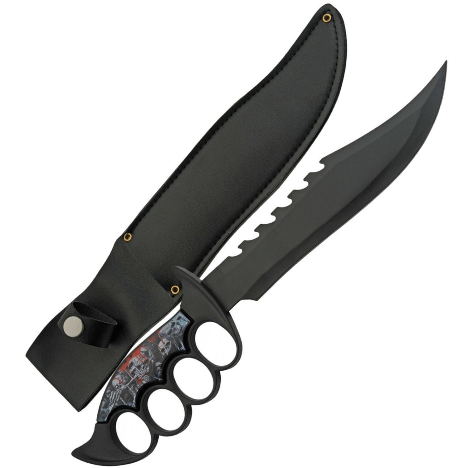 Rite Edge Skull & Bones Knuckle Duster Steel Survival Hunting Knife 8"