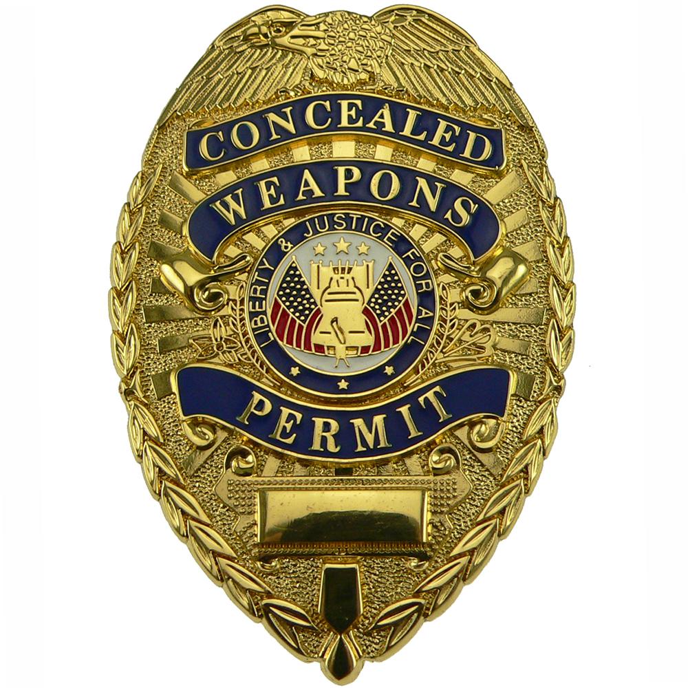Rothco Concealed Weapons Permit Shield Badge w/ Pin Back
