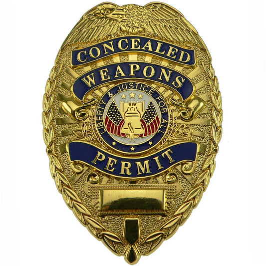 Rothco Concealed Weapons Permit Shield Badge w/ Pin Back