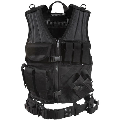 Rothco Cross Draw MOLLE System Tactical Military Vest Black