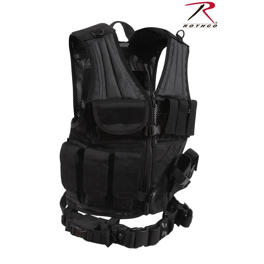 Rothco Cross Draw MOLLE System Tactical Military Vest Black