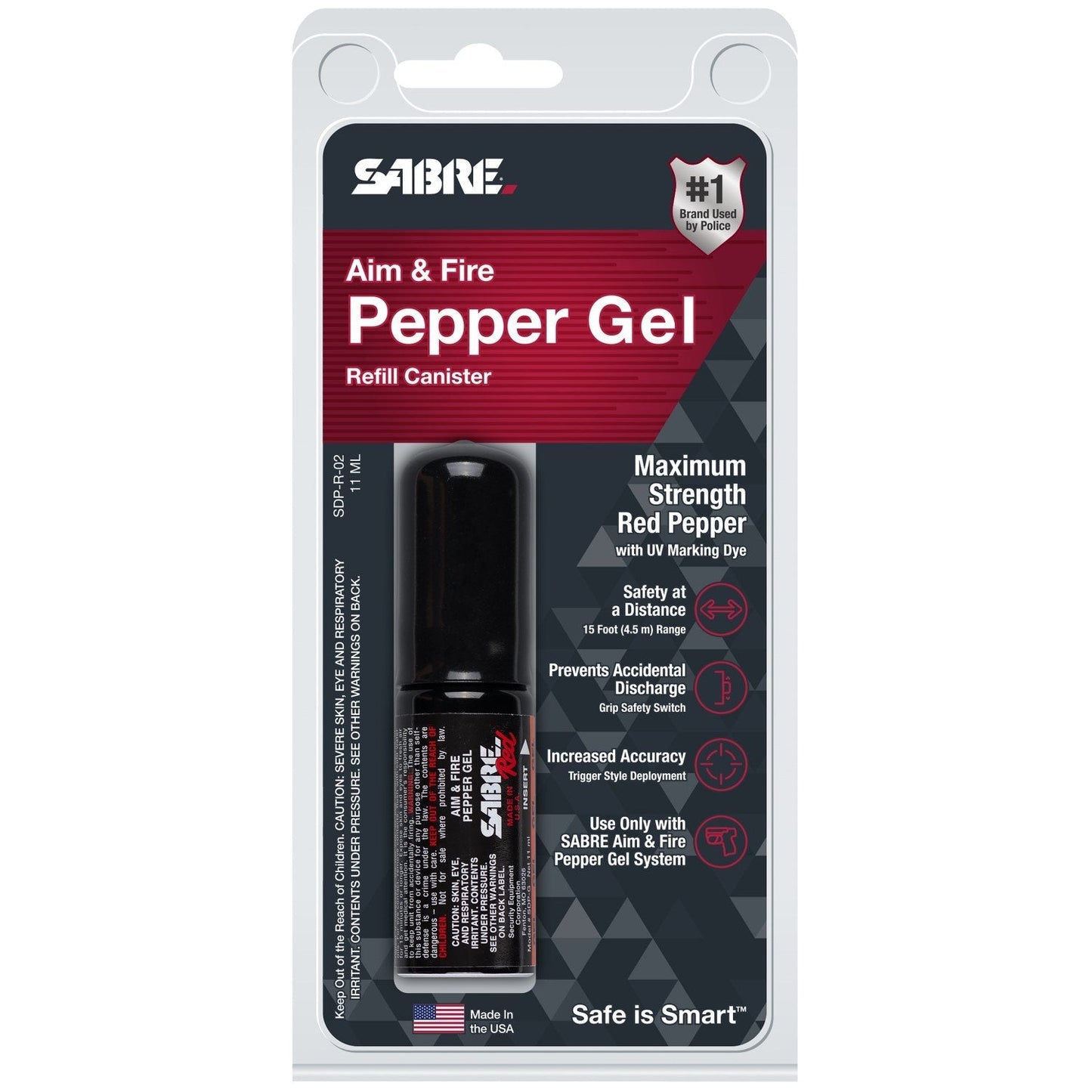 SABRE Red Aim & Fire Pepper Gel Refill Canister