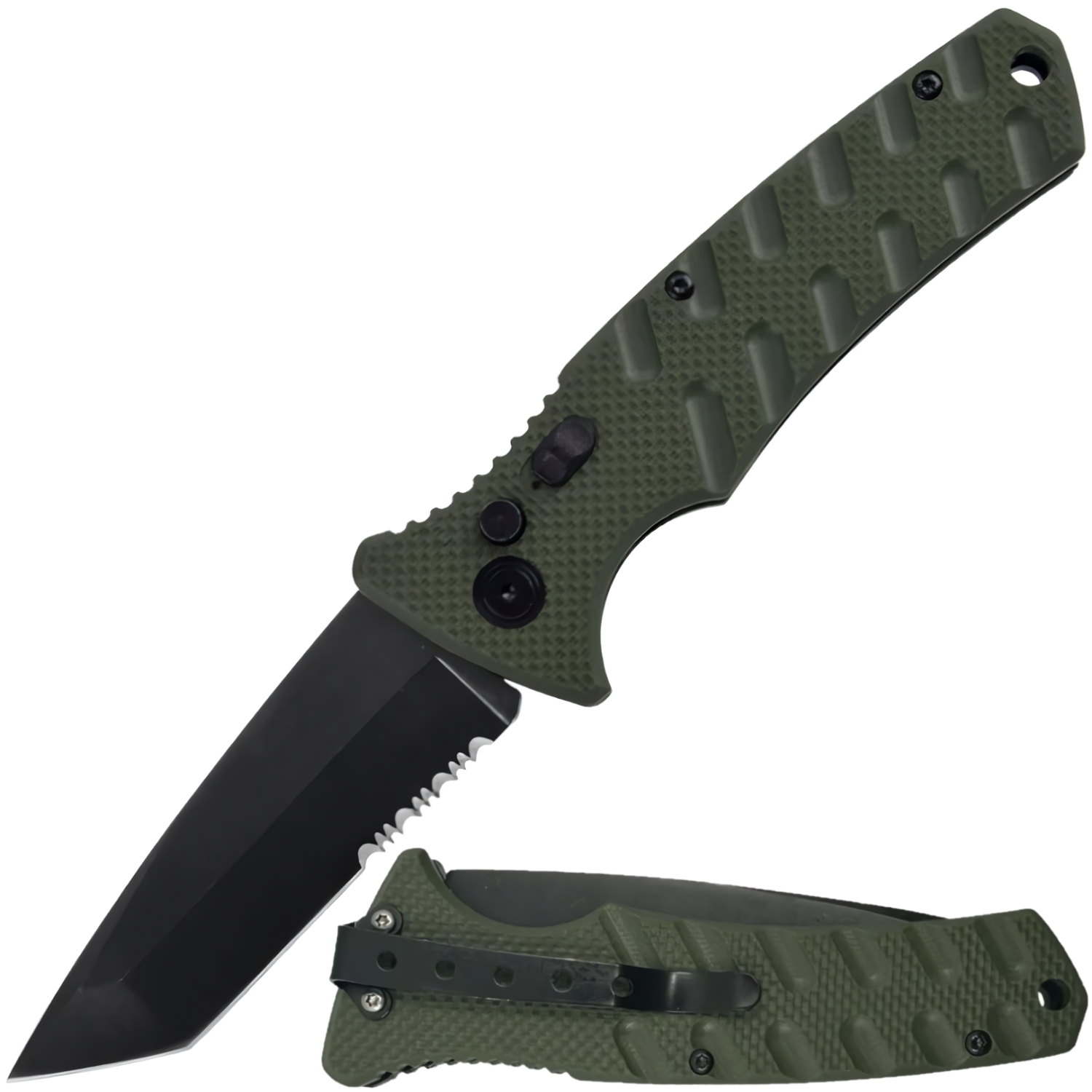 Spring Assisted Automatic OTS Pocket Tanto Knife 3.5"