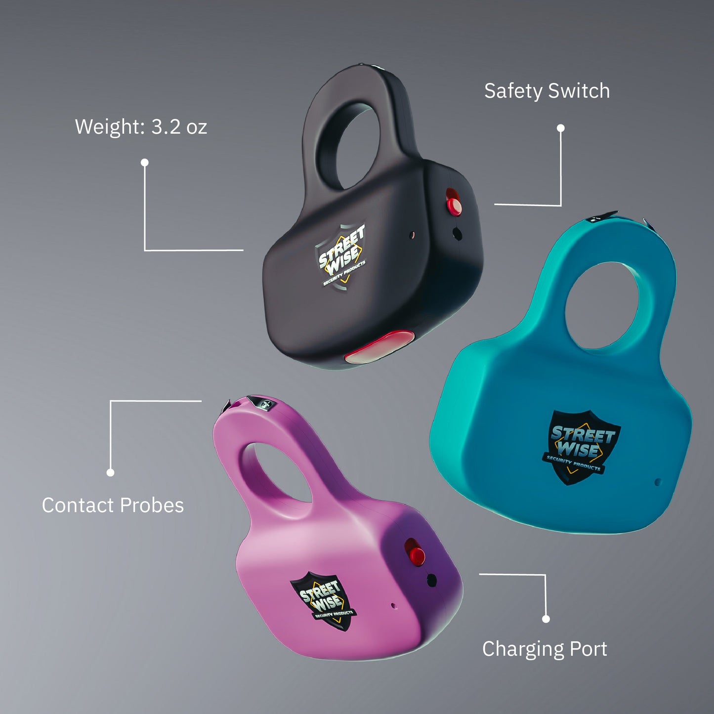 Streetwise Sting Ring Rechargeable Stun Gun 18M
