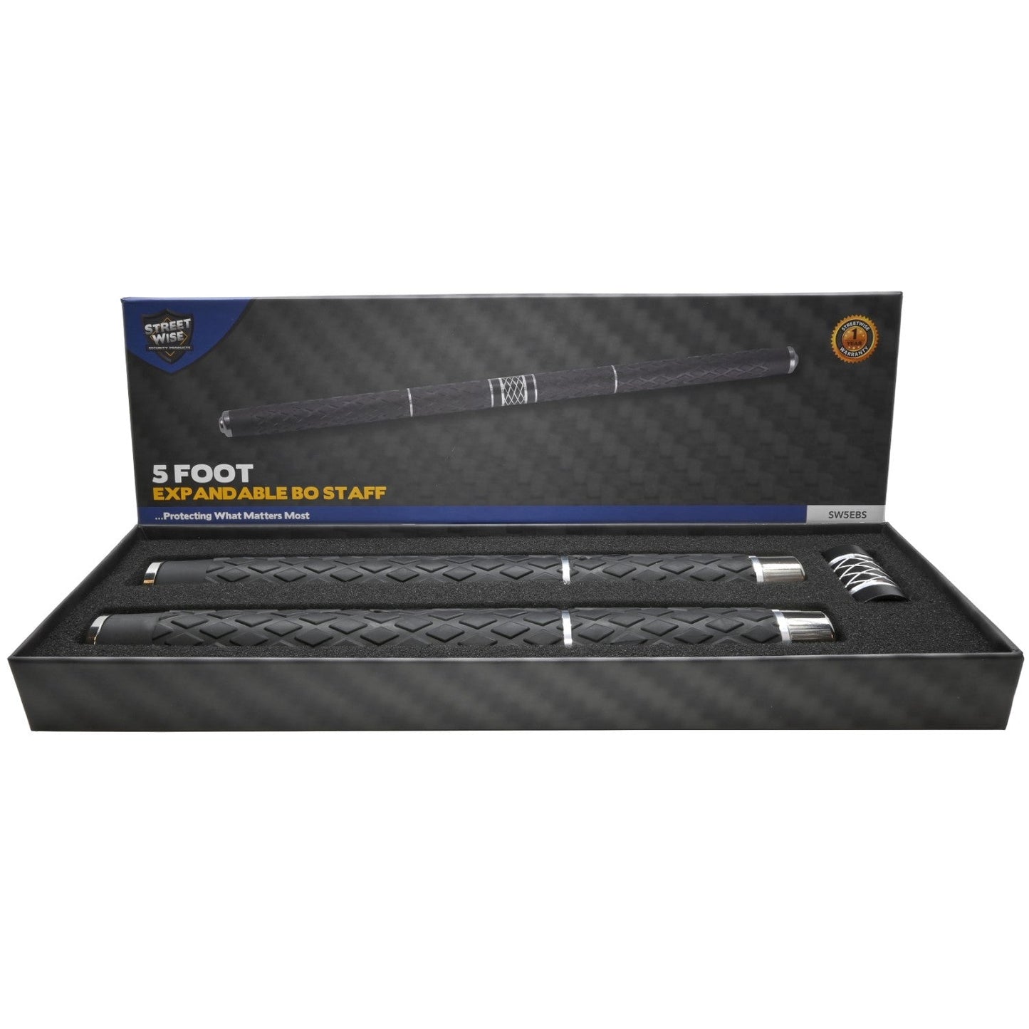 Streetwise™ Expandable Solid Steel Baton Bo Staff 5'