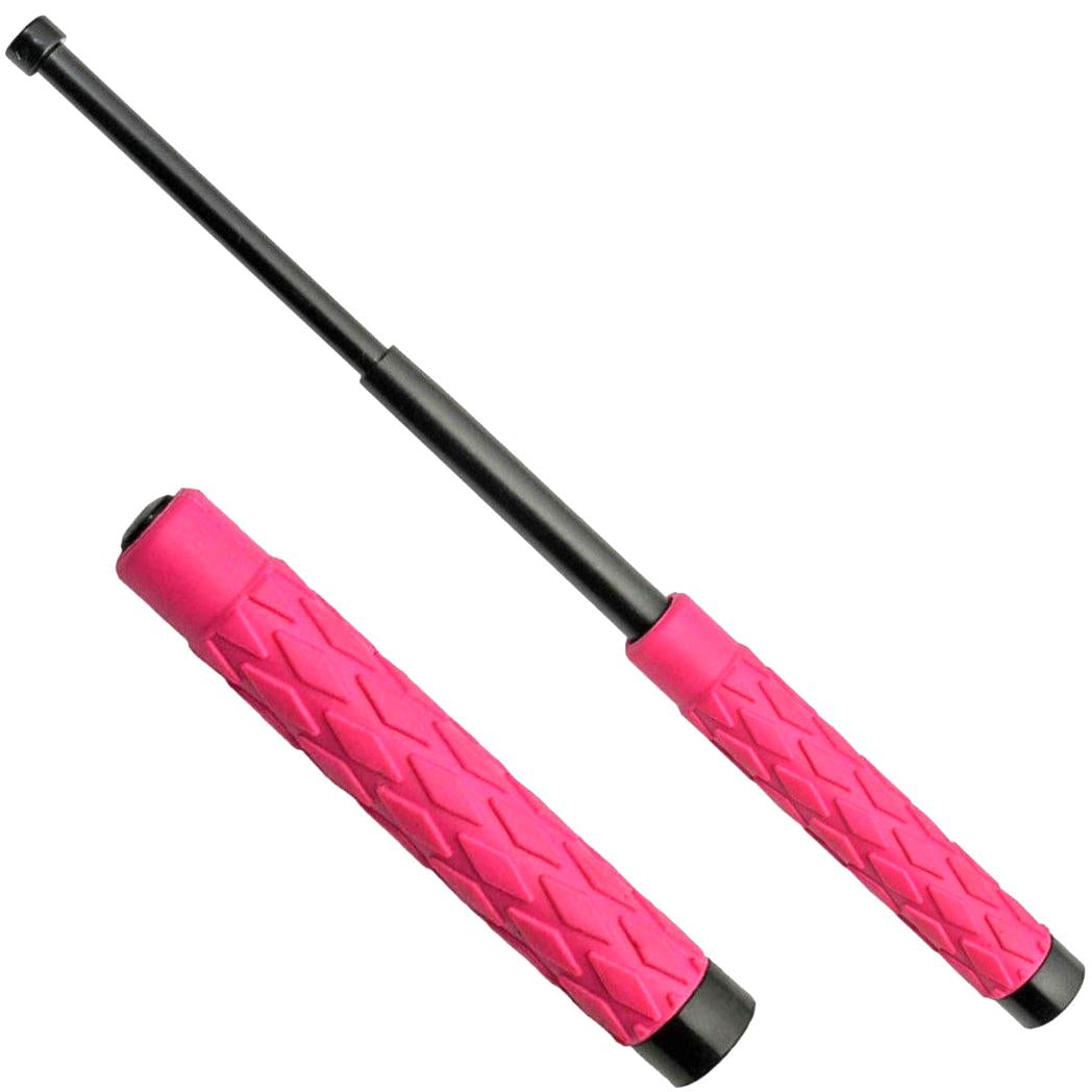 Streetwise Expandable Solid Steel Baton w/ Pink Handle 16"