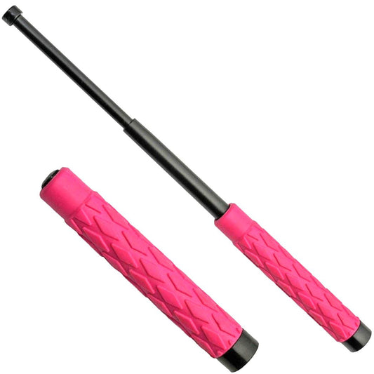 Streetwise Expandable Solid Steel Baton w/ Pink Handle 16"