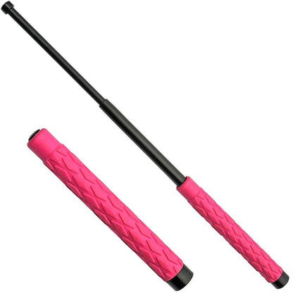 Streetwise Expandable Solid Steel Baton w/ Pink Handle 21"