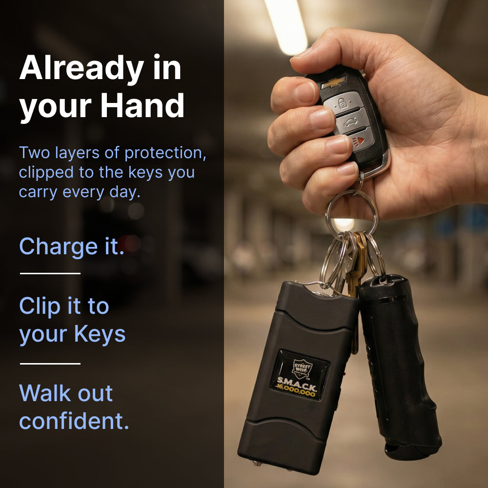 Streetwise Keychain Pepper Gel & Stun Gun Bundle Pack