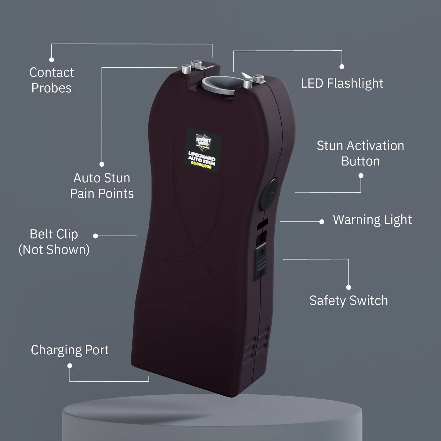 Streetwise Lifeguard 65,000,000* Stun Gun with Auto Stun