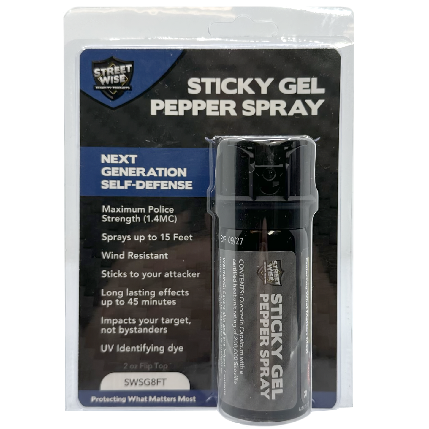 Streetwise Police Strength Sticky Gel Pepper Spray 2 oz.